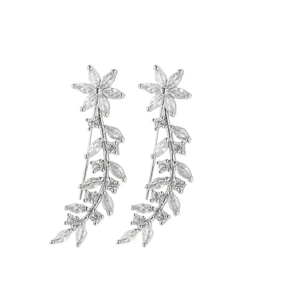 1Pair Ear Crawler Earring For Wedding Jewelry New Year Party Accessories Rhinestone Crawlers Design Lightweight