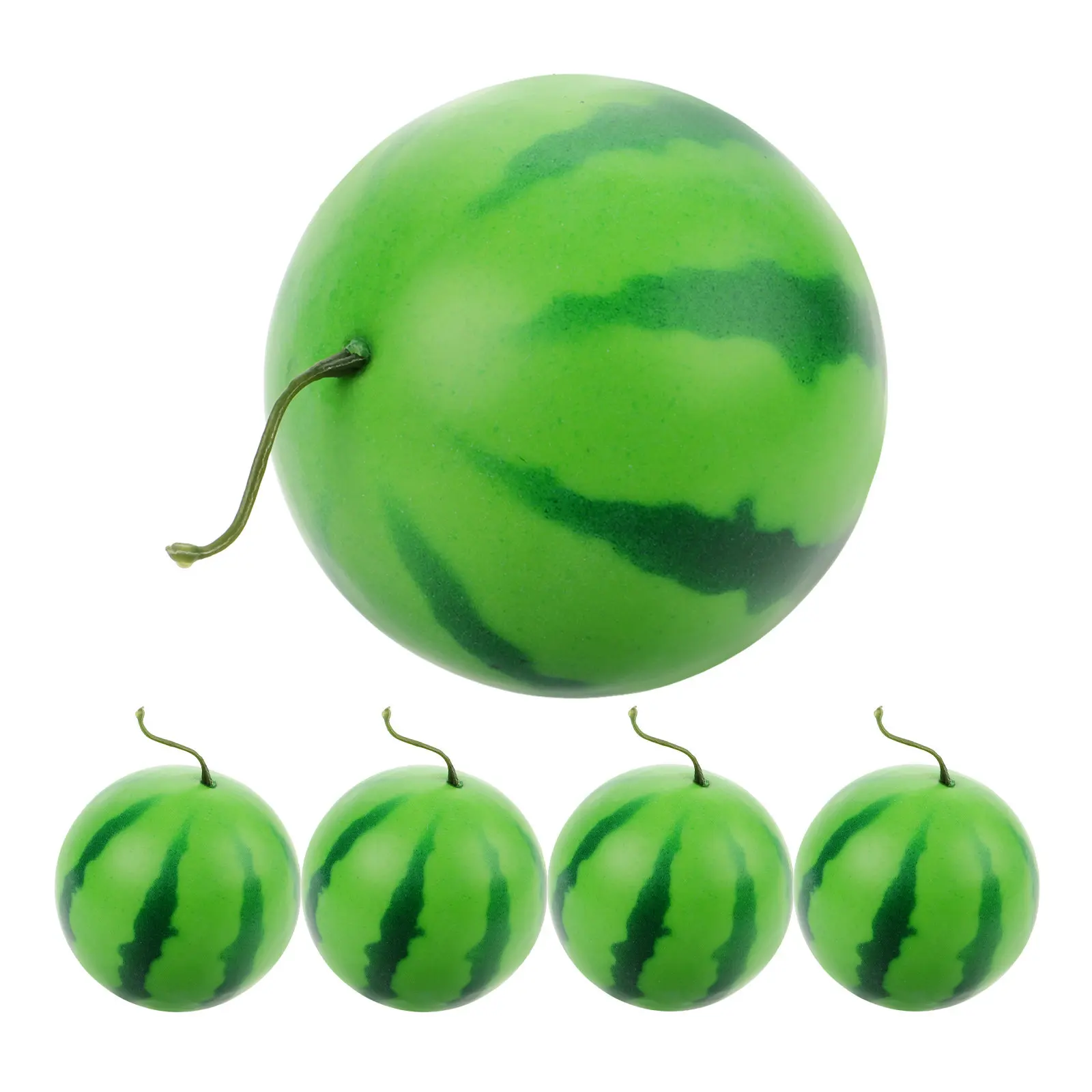 

5Pcs Vivid Faux Watermelon Ornaments Foam Artificial Fruit Decoration for Photo Shoots Drawing Practice Fruit Shop Display Scene