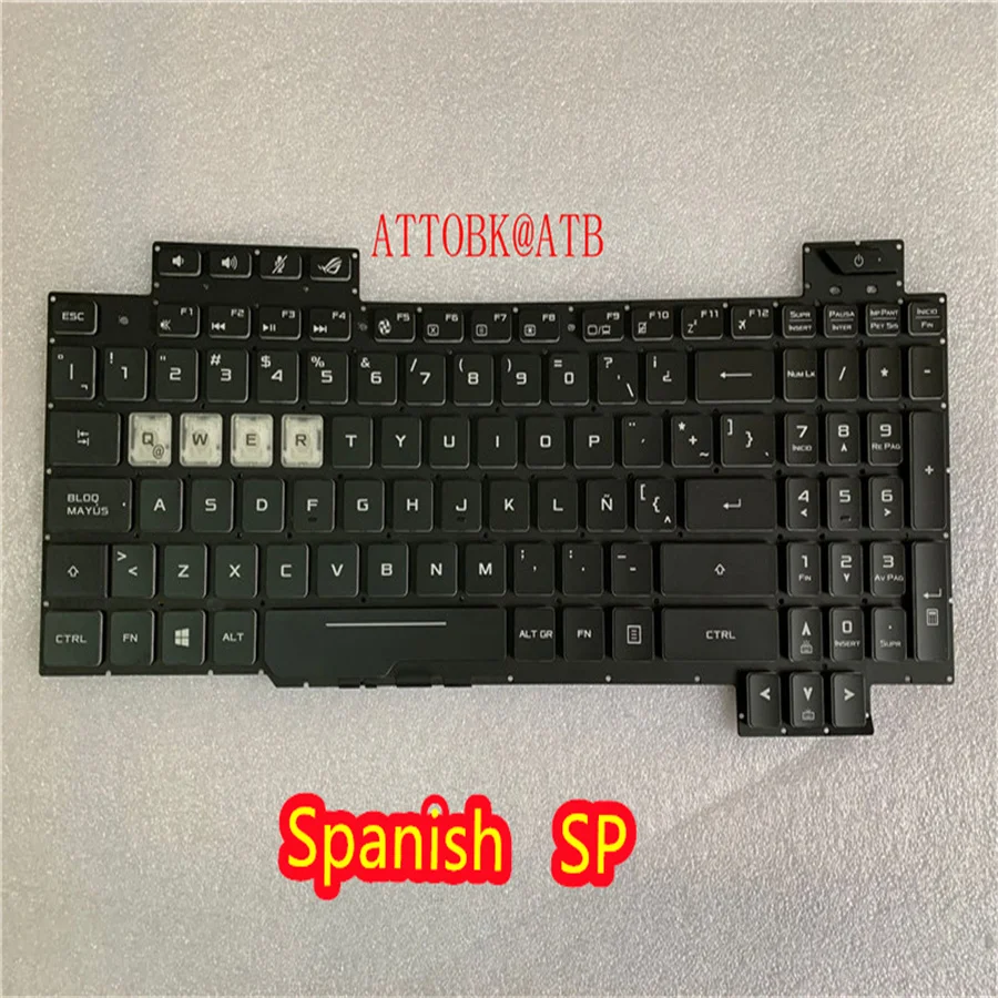 Spanish/Latin/UK/BE/FR/Arabic/HU/US/ND/TA Laptop Keyboard for ASUS ROG Strix Hero II GL504 GL504GM Keyboard with Backlight