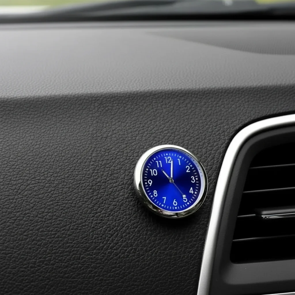 Mini Car Clock Decoration Electronic Meter Timepiece Auto Interior Ornament 1Pc