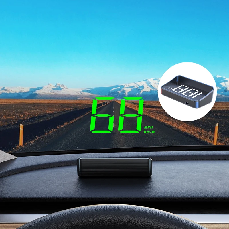 Head Up Display GPS HUD Digital Speedometer Plug And Play For All Cars Big Font KMH Windshield Projector Car Accessories