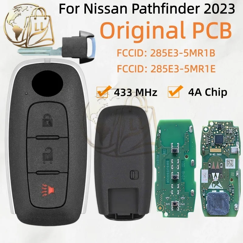 Original PCB For Nissan Pathfinder 2023 Smart Remote Key After-sales Market Shell 2+1 Buttons 433 MHz 285E3-5MR1B 285E3-5MR1E