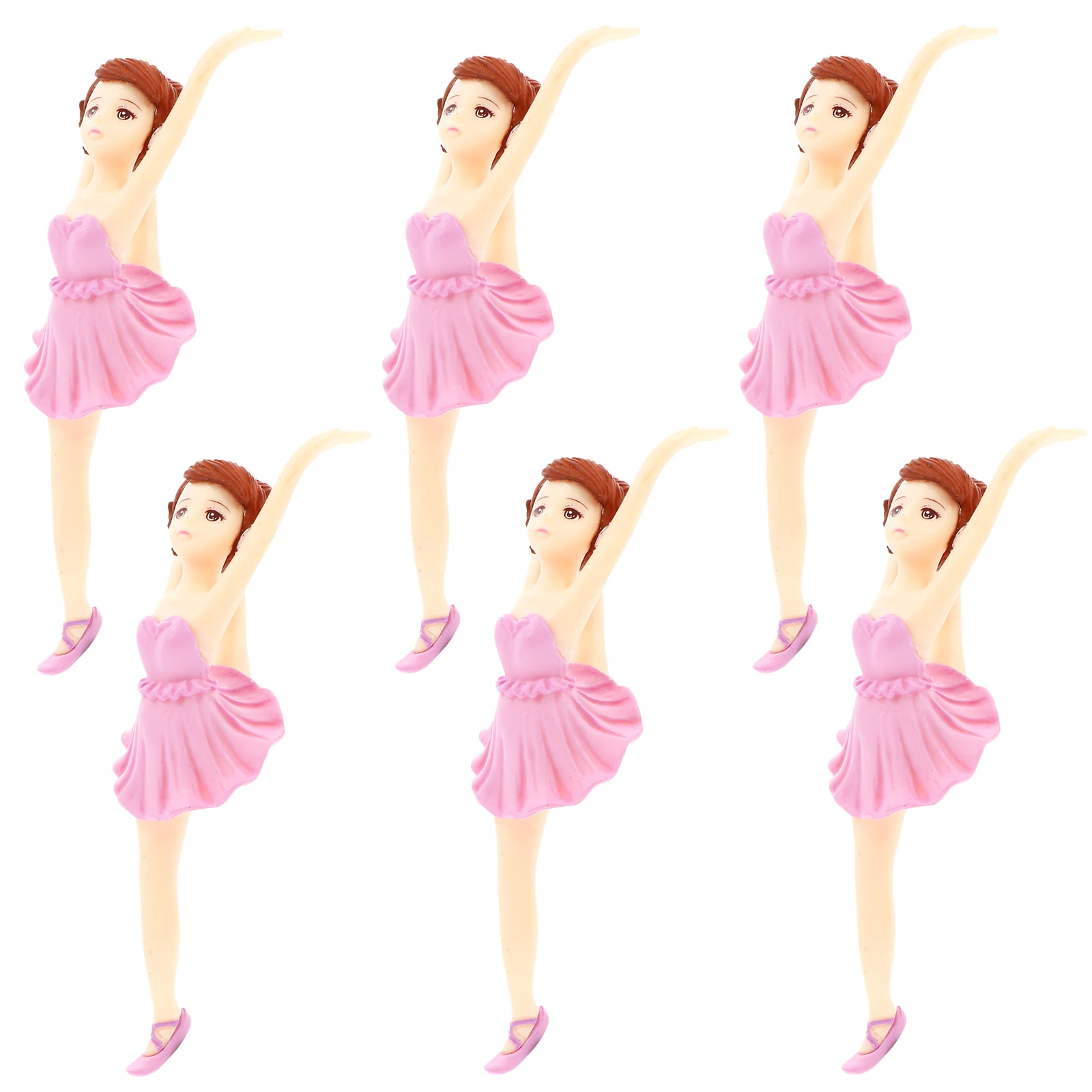 

6 pcs Ballet Girl Keychains Premium Plastic DIY Micro Landscape Decor Cartoon Accessories for Succulents Moss Plants Toy