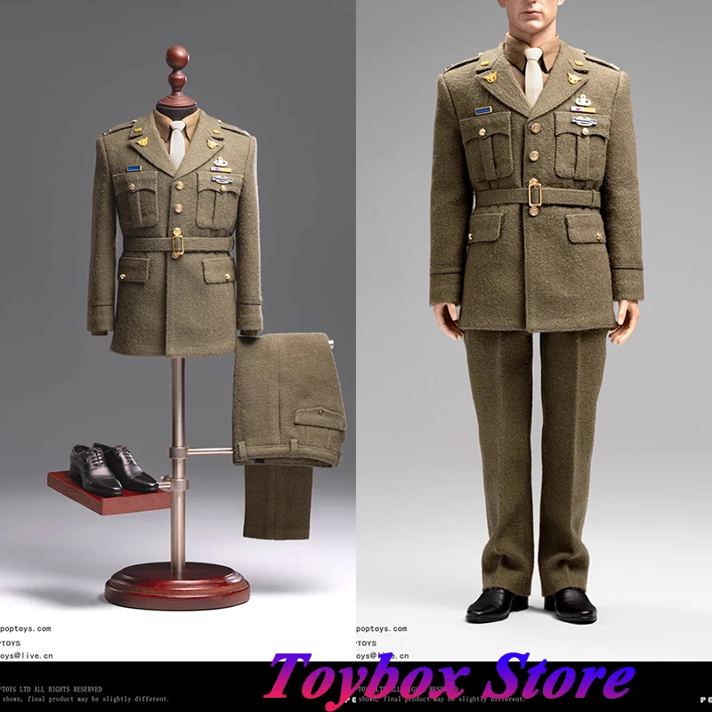 

POPTOYS POP-X-40 1/6 Captain American Chris Evans Military Uniform Leather Shoes Clothes Set Accessory For 12" Male Soldier Body