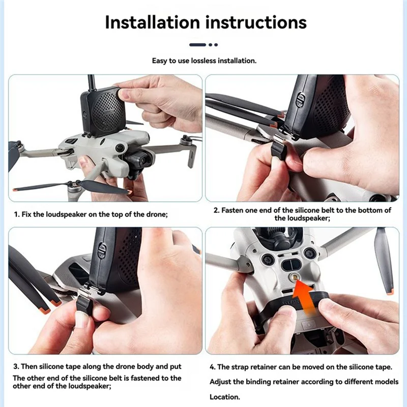 

STARTRC Drone Speaker Megaphone Mini Outdoor Speaker 1000M Control Distance For DJI Mini 4 Pro/Mini 3 Pro/Mini 2/Air 3/Mavic 3