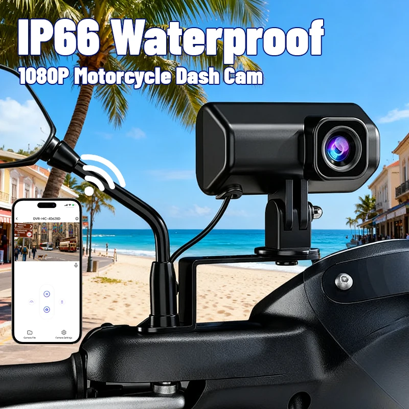 

Motorcycle Sports Camera Dash Cam Dvr 1080P Video Recorder WiFi Waterproof Recording for NO.9 Electric Bicycles Mountain Bike