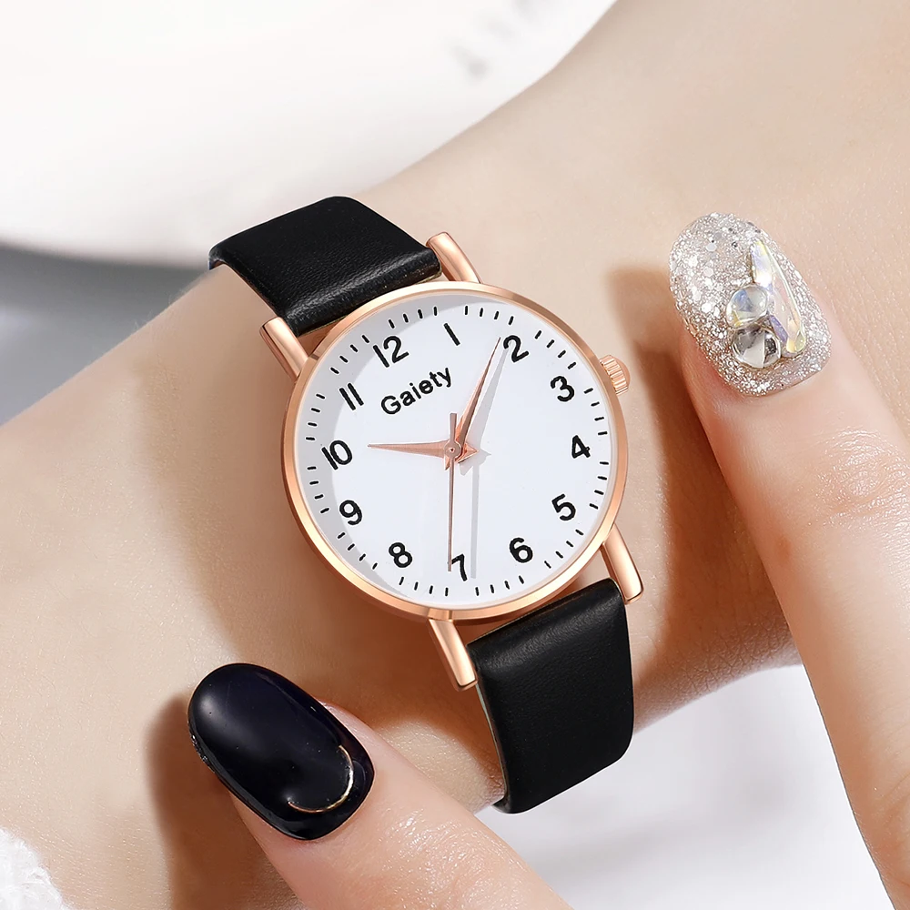 1Pcs GAIETY Minimalist Style Arabic Numeral Dial Watch Luxury Couple Casual Quartz Watch Is The Perfect Gift For Her (No Box)