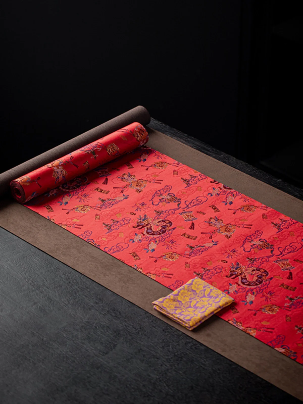 Longnian Waterproof Tea Mat New Chinese Style Zen Table Runner High-End Retro Domestic Cloth Long