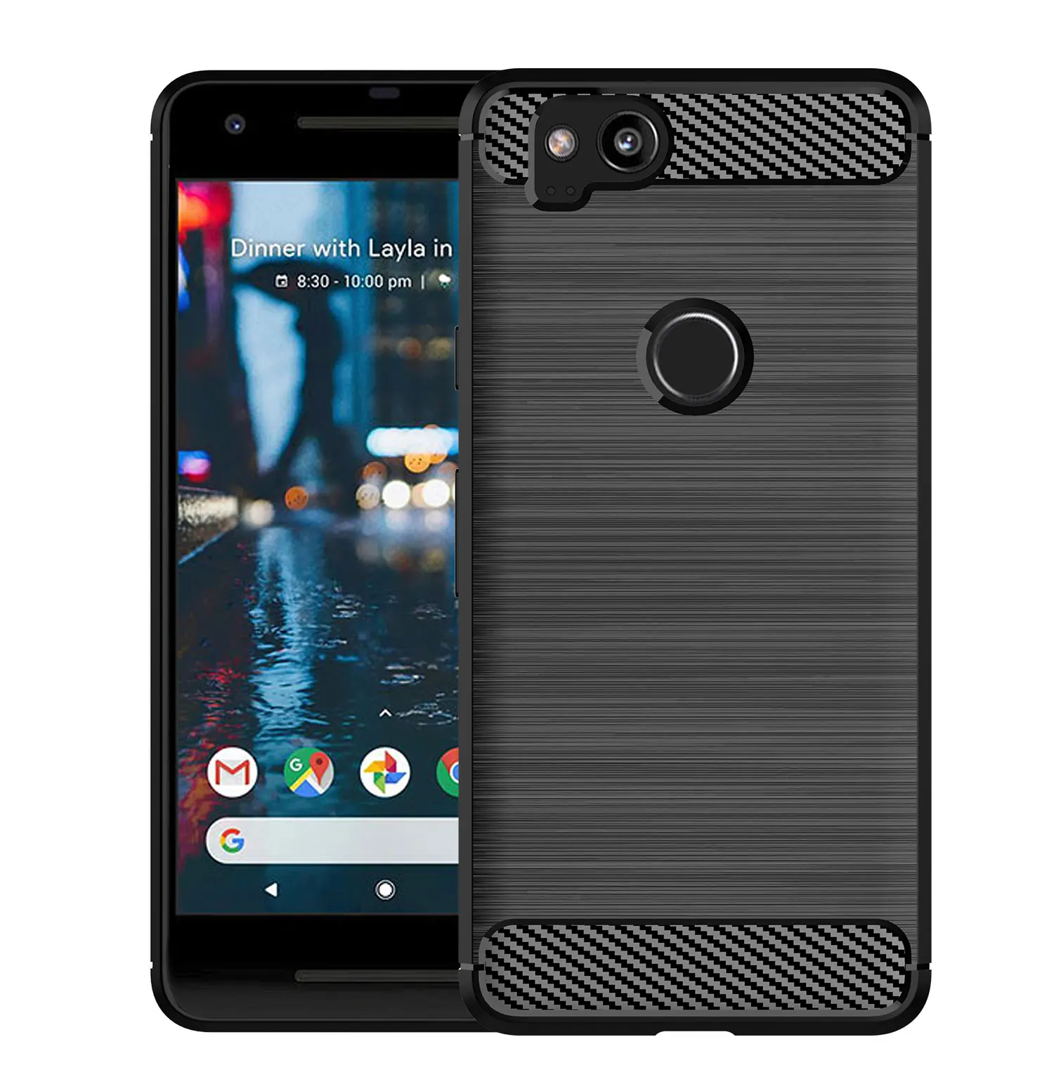For Pixel2 Google Soft Matte Case Luxury Carbon Fiber Back Cover for google pixel 2 Shockproof Silicone Phone Cases Coque Fundas