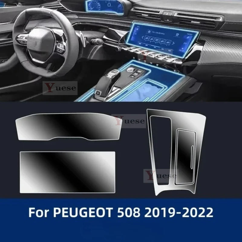 

Car Interior Center Console Transparent TPU Protective Film Anti-scratch Repair Film Anti-Scratch Sticker For PEUGEOT 508 19-22