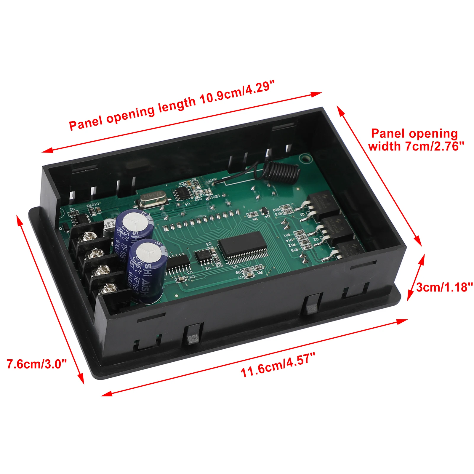 Areyourshop Wireless Remote Control LCD DC 12V 24V 36V 48V 30A PWM Motor Speed Controller