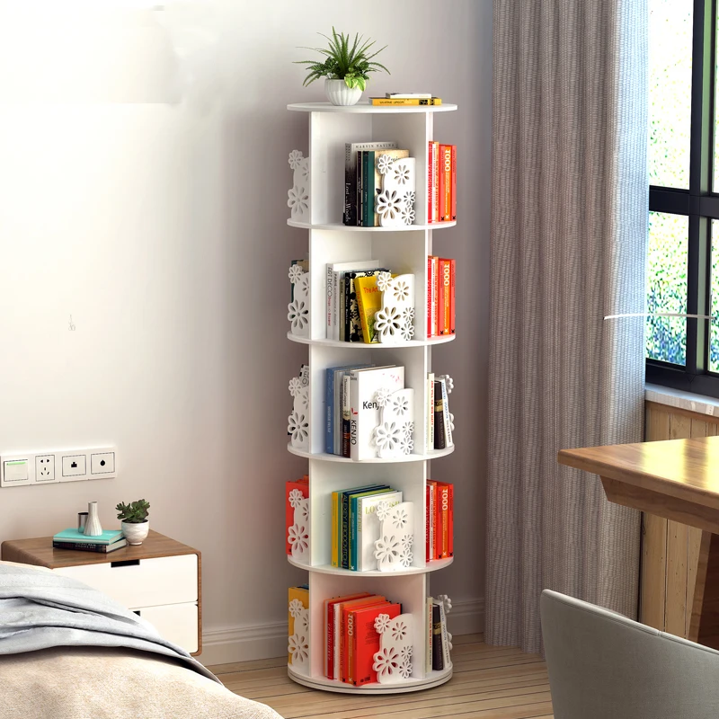 

Простая вращающаяся книжная полка, эркер, книжный шкаф, многослойная книжная полка от пола до пола, креативная современная детская витрина