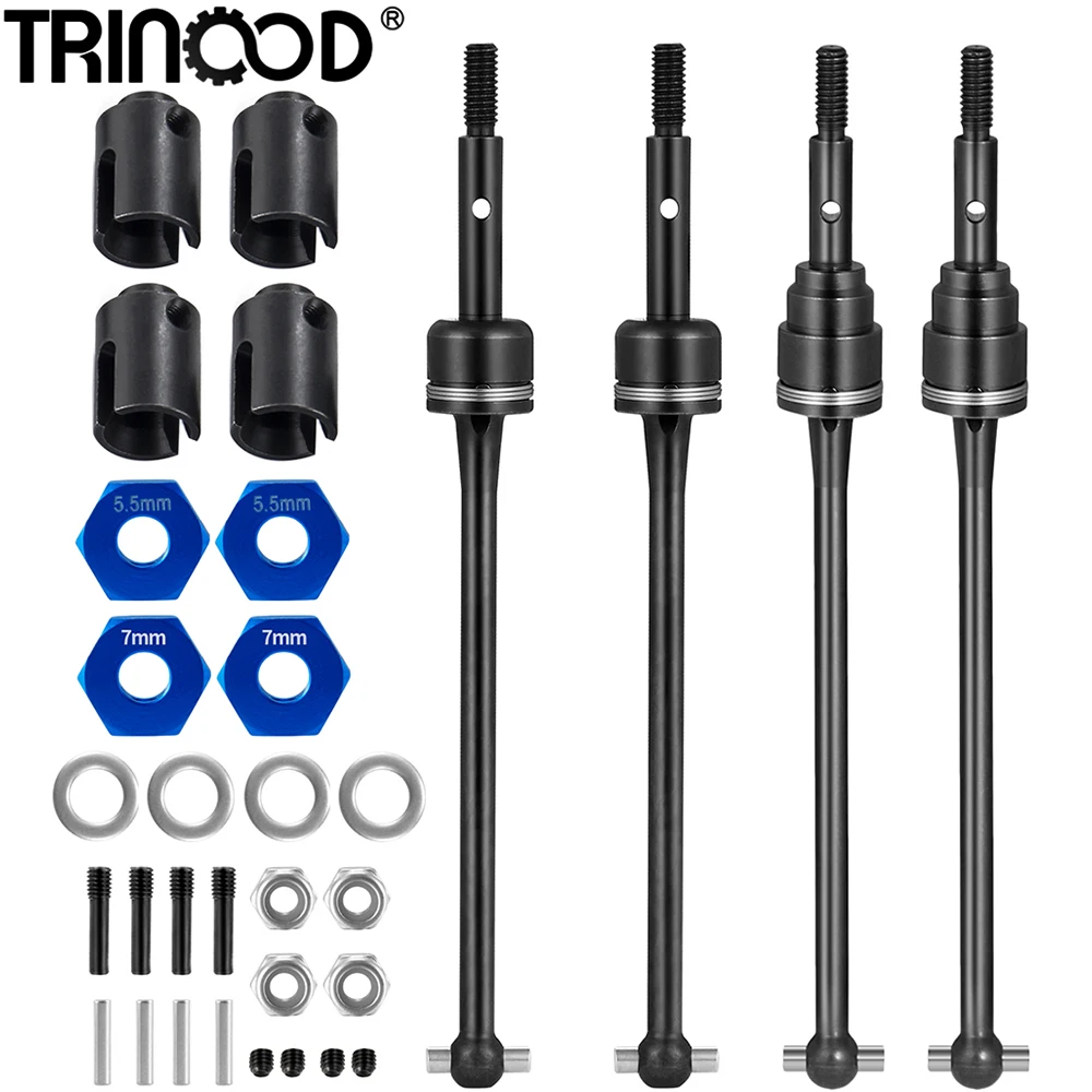 TRINOOD Steel Front Rear CVD Driver Shaft for 1/10 Slash Rustler Stampede Hoss VXL 4X4 2WD Short Course Truck Upgrade Parts