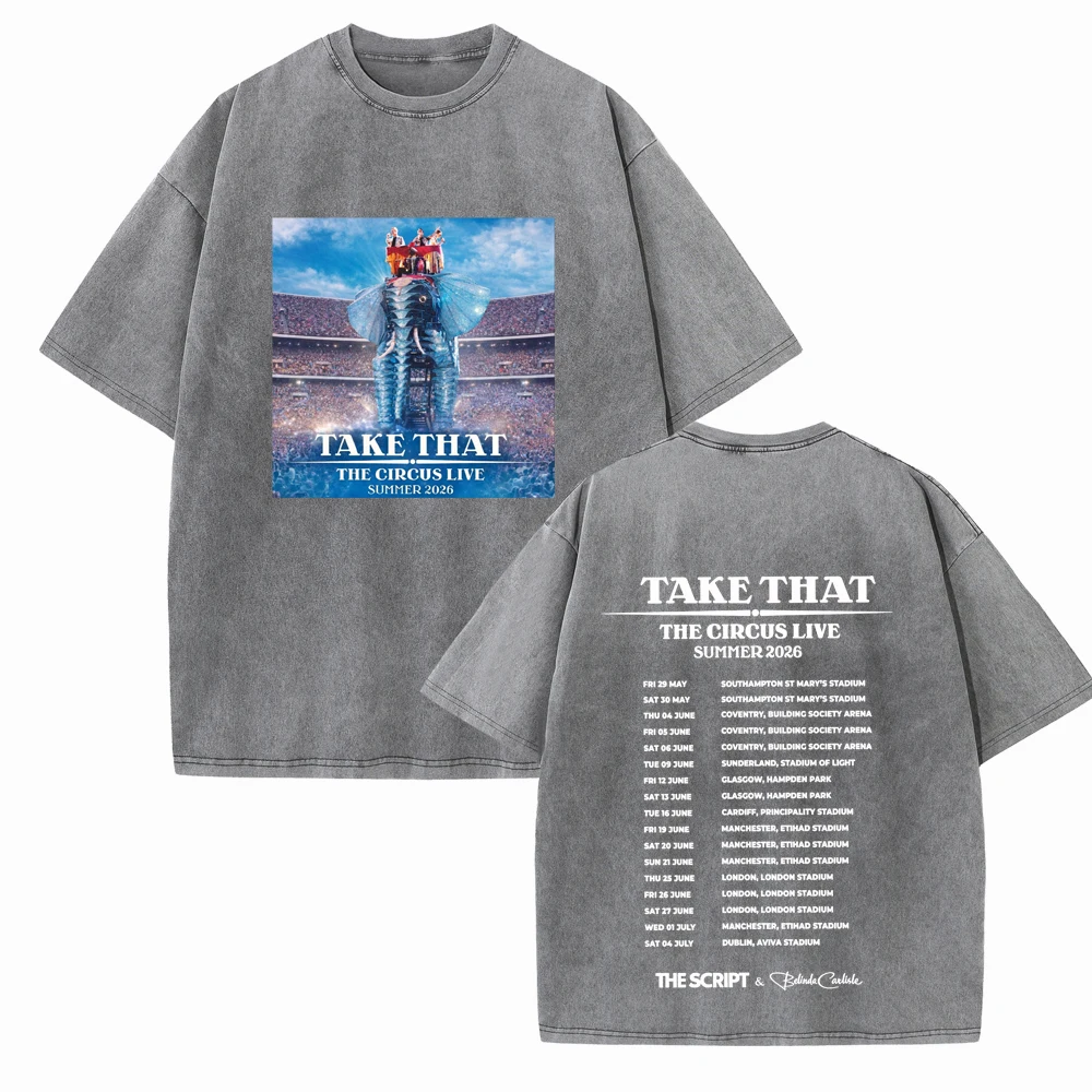 Take-That The Circus Live Tour 2026 Cotton T-shirt Vintage Summer O-Neck Short Sleeve