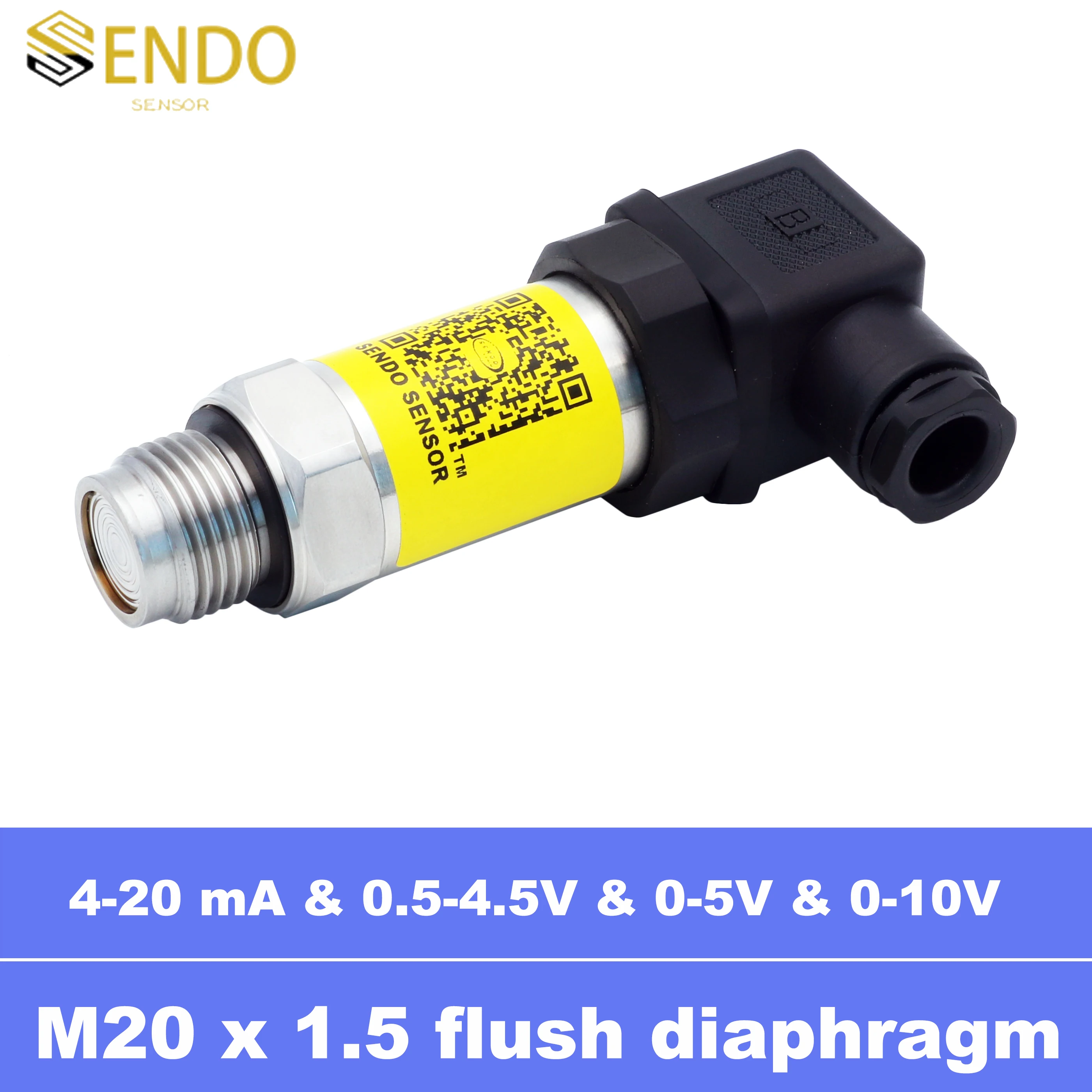 

1bar 600 kpa 40 mpa 10mpa gauge flush diaphragm pression transmitter sensor M20x1.5 4 to 20mA 0.5 4.5V 0 5V 0 10V output IP65