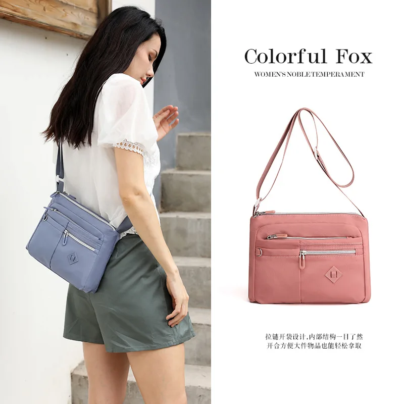 New Fashion Messenger Bag Women Casual Single Shoulder Crossbody Bag Large Capacity Versatile Anti Splash Nylon Fabric Backpack