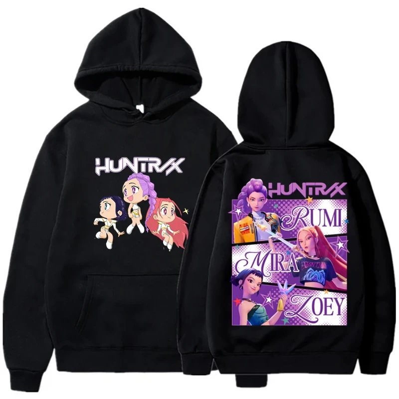 

KPop Demon Hunters толстовка с капюшоном в стиле Харадзюку, пуловеры, топы, женские толстовки, новинка 2025 года, модная женская уличная одежда с длинными рукавами и принтом фильмов