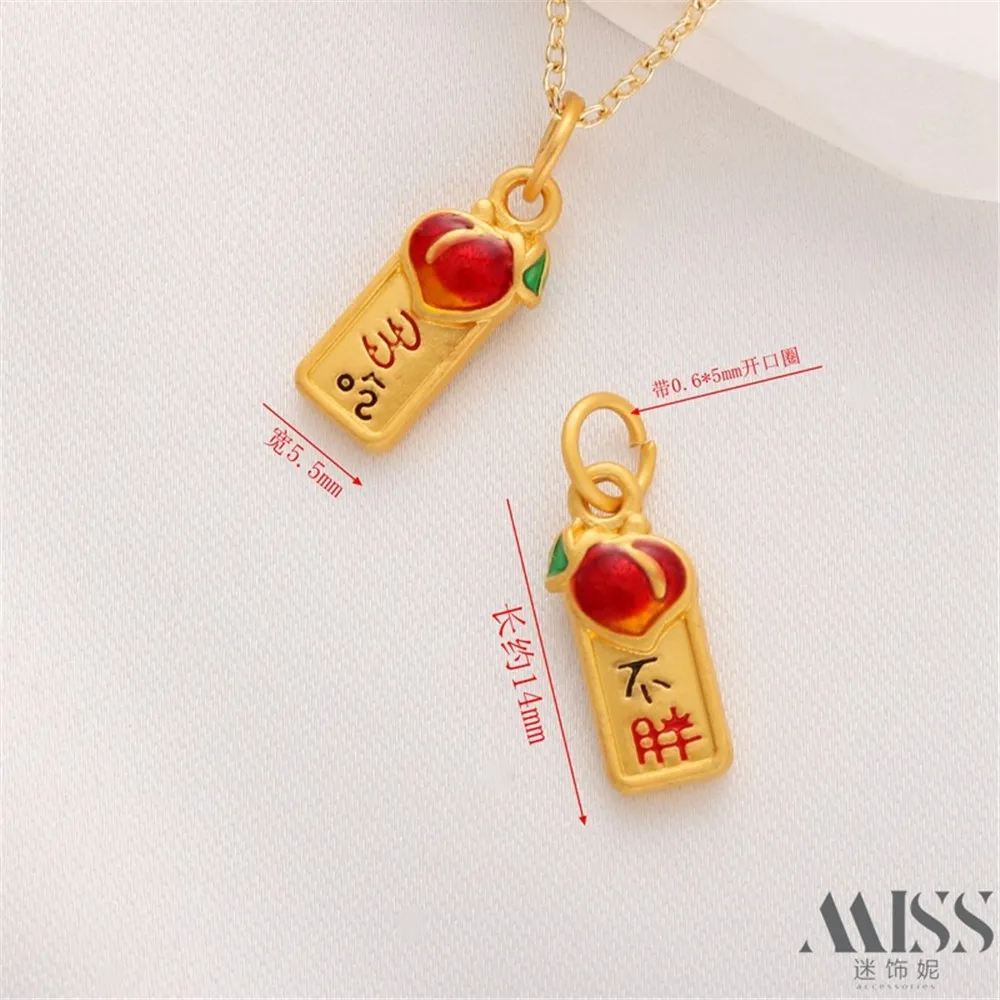 Gold Eat More Don't Get Fat Safe and Joyful Pendant DIY Handmade Bracelet Necklace Earrings Earhooks Pendant Accessories