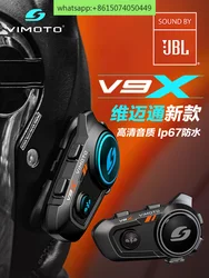 Weimaitong V9S V8S kask motocyklowy słuchawki Bluetooth odporne na deszcz wbudowane walkie talkie dedykowane urządzenie do jazdy