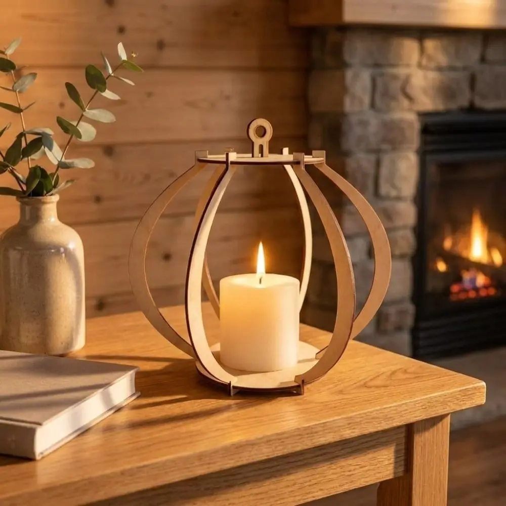 Lantern Wooden Candle Holder Pumpkin Shaped Hollow Out Candlestick Holder Desk Ornaments Home Decoration Candle Stand Wedding
