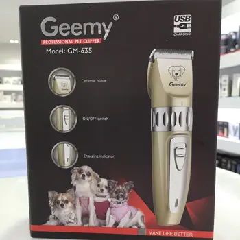 2021 Nový profesionální dobíjecí zastřihovač vlasů GEEMY GM635 Elektrický zastřihovač chlupů pro domácí mazlíčky 10 nejlepší prodej zastřihovač vlasů geemy - №8