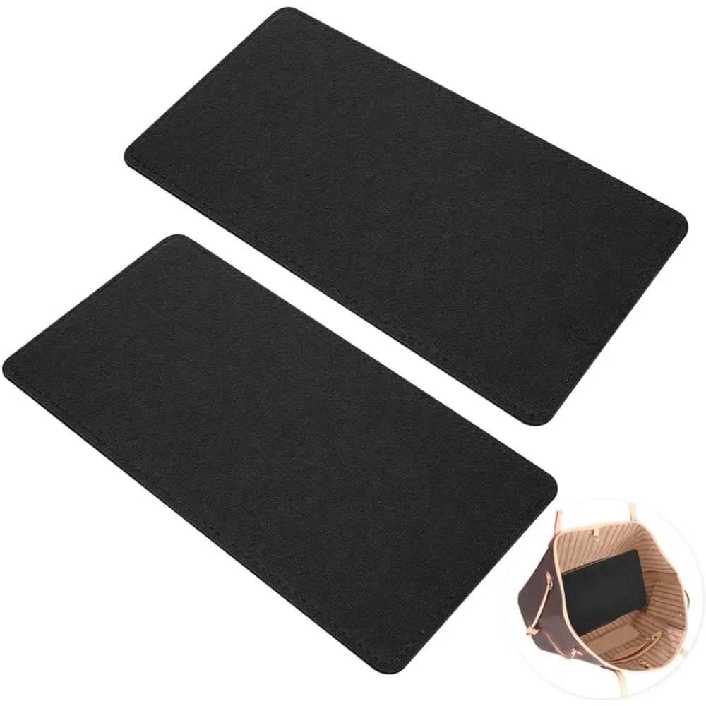 2pcs Felt Bag Base Shaper, 13.7 x 7 Inch Insert Bag Bottom Black Purse Bottoms Rectangle Bag Liner Board Bag Bottom Shaper