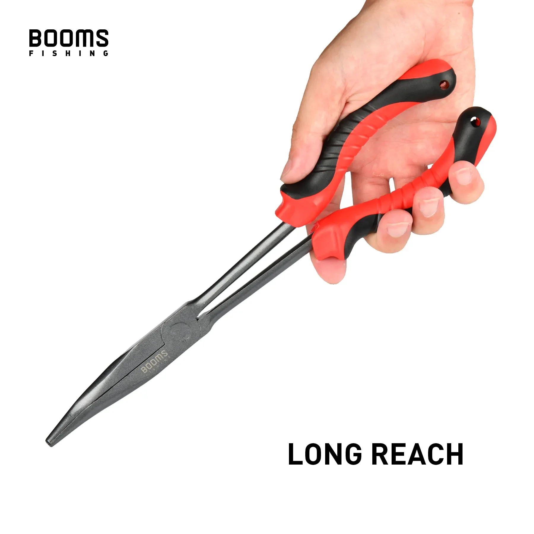 Booms Fishing F05 Fishing Pliers 28cm Long Nose Fish Hook Remover Anti-loss Hanging Lanyard Carbon Steel Saltwater Tackle Tool