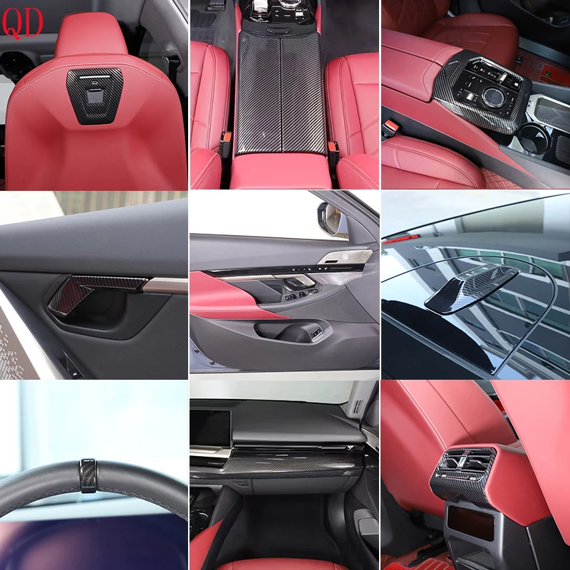 

For BMW 5 Series G60 2024-2025+ ABS Carbon Fiber car dashboard center console gear panel decorative cover sticker interior kit