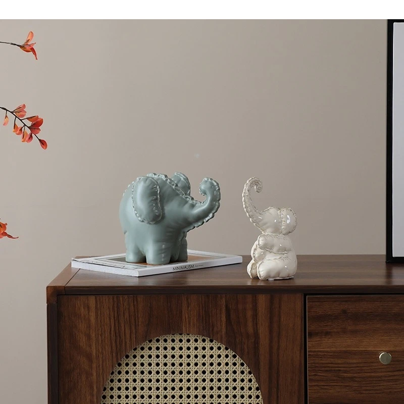 Ceramic Handicrafts Simulation Animal Sculpture Abstract Elephant Figurine Abstract Bubble Home Decoration Accessories