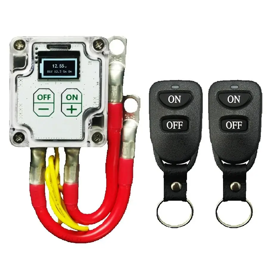 Universal 12V Smart Battery Protector with 2 Remote Controllers - Auto Cut-Off Isolator Prevents Drain & Extends Battery Life