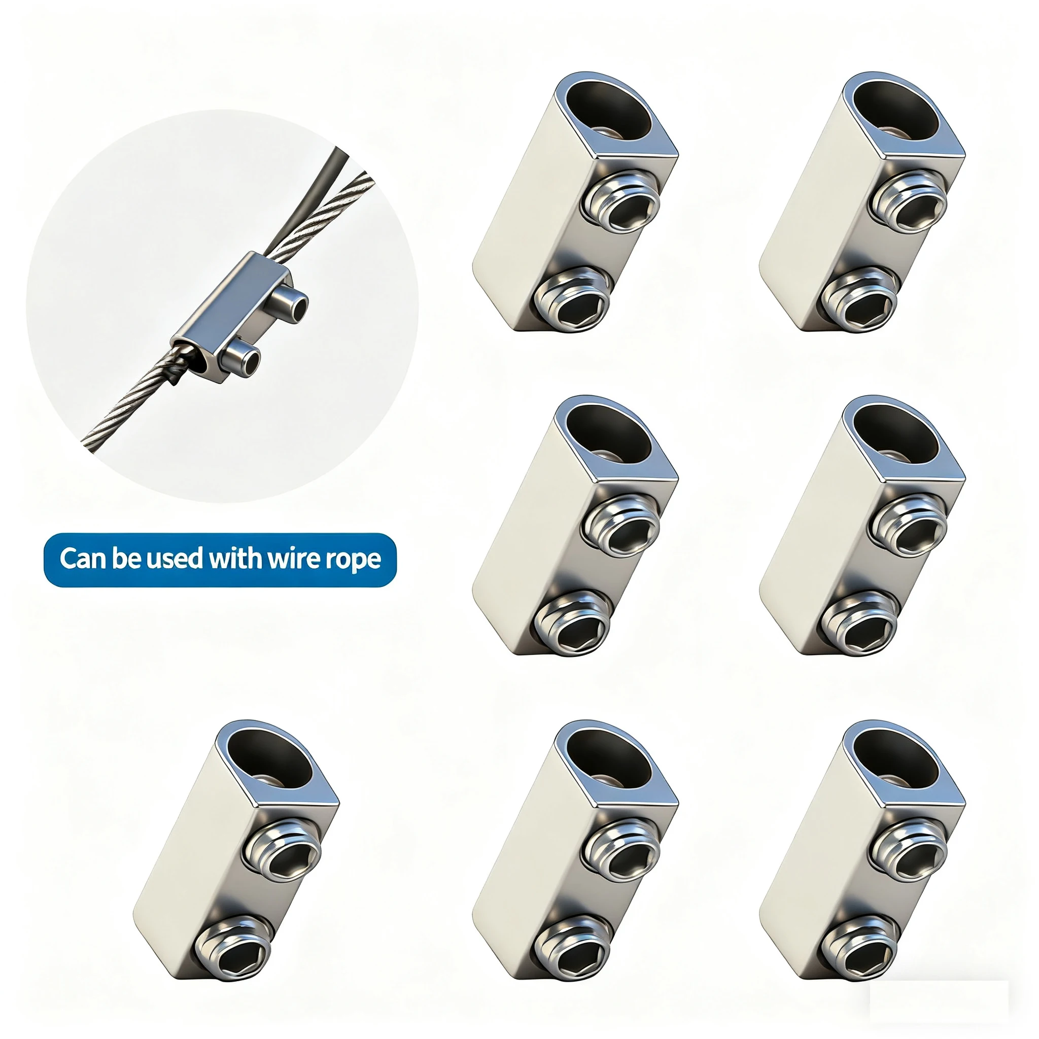 10PCS 1-1.5mm Adjustable Steel Cable Clamp, Suspension Fixture, Suitable for Hanging Potted Plants/Pictures with 1-1.5mm Ropes