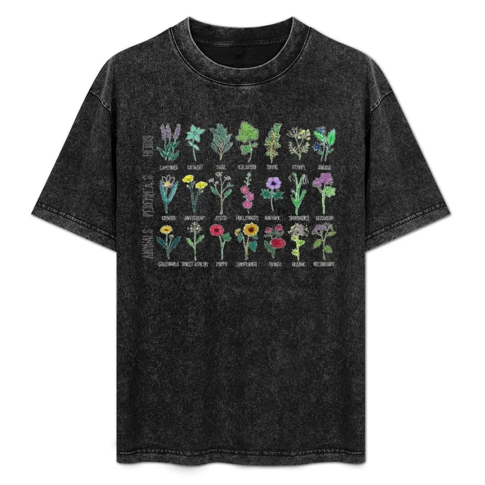 

plants, herbs, & Co T-Shirt Simple Line Art Print Tee