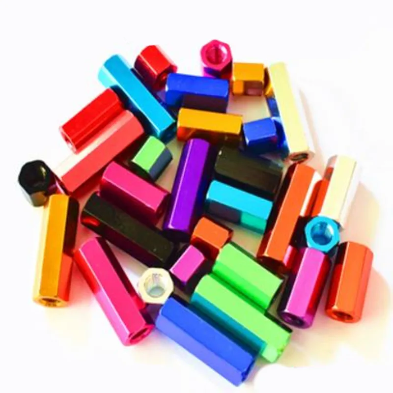 5PCS colorful aluminum hex spacer studs M4-M6 lengths ranging from 10mm to 50mm