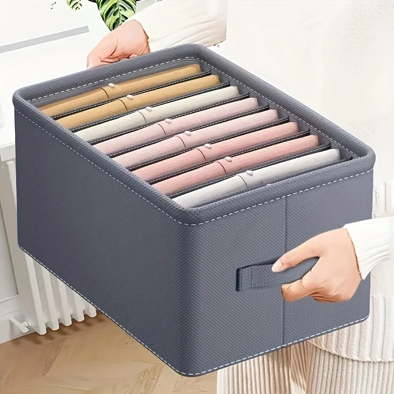 Wardrobe Clothes Storage Box Foldable Fabric Storage Box Drawer Type Pants Storage Container Multi Compartment Closet Organizer