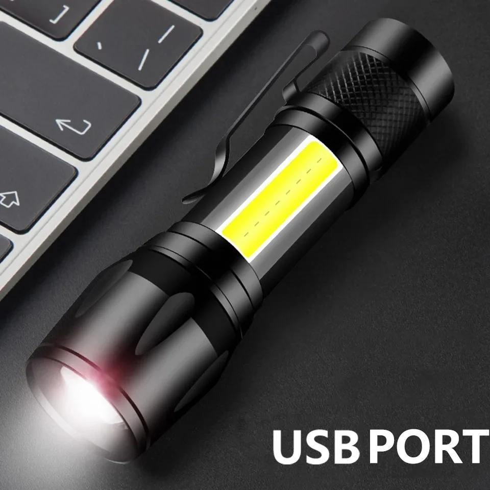 Portable Rechargeable Zoom LED Flashlight XP-G Q5 Flash Light Torch Lantern 3 Lighting Modes Camping Light Mini Led Flashlight