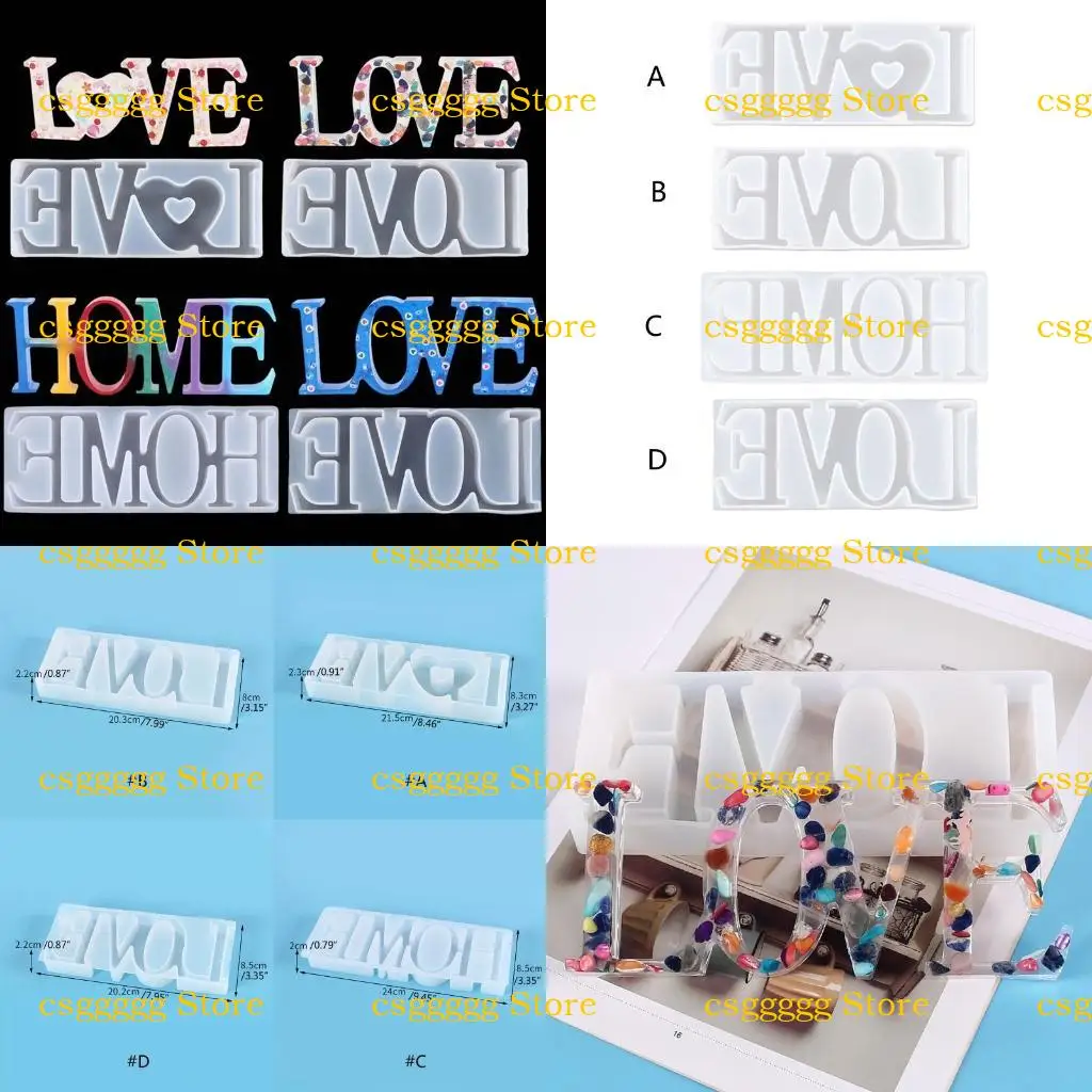 

9HJK Love Home Letter Decoration плесень эпоксидная смола Diy Craft для дома украшения