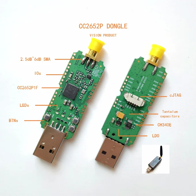 New CC2652P Dongle Zigbee2MQTT ZHA Coordinator Home Assistant BLE Thread USB Dongle Stick