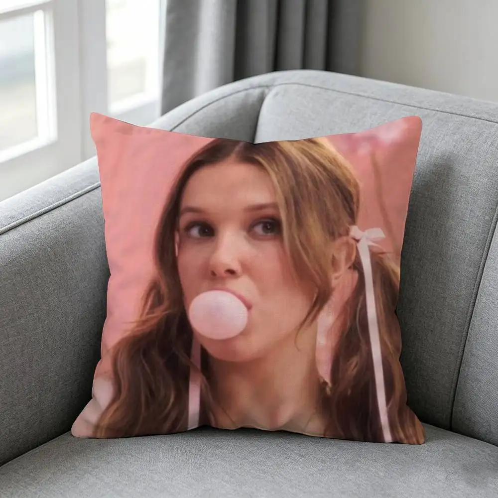 Actor Millie Bobby Brown-n Pillow cover gift High definition digital printing,Surprise  vivid pattern Household.