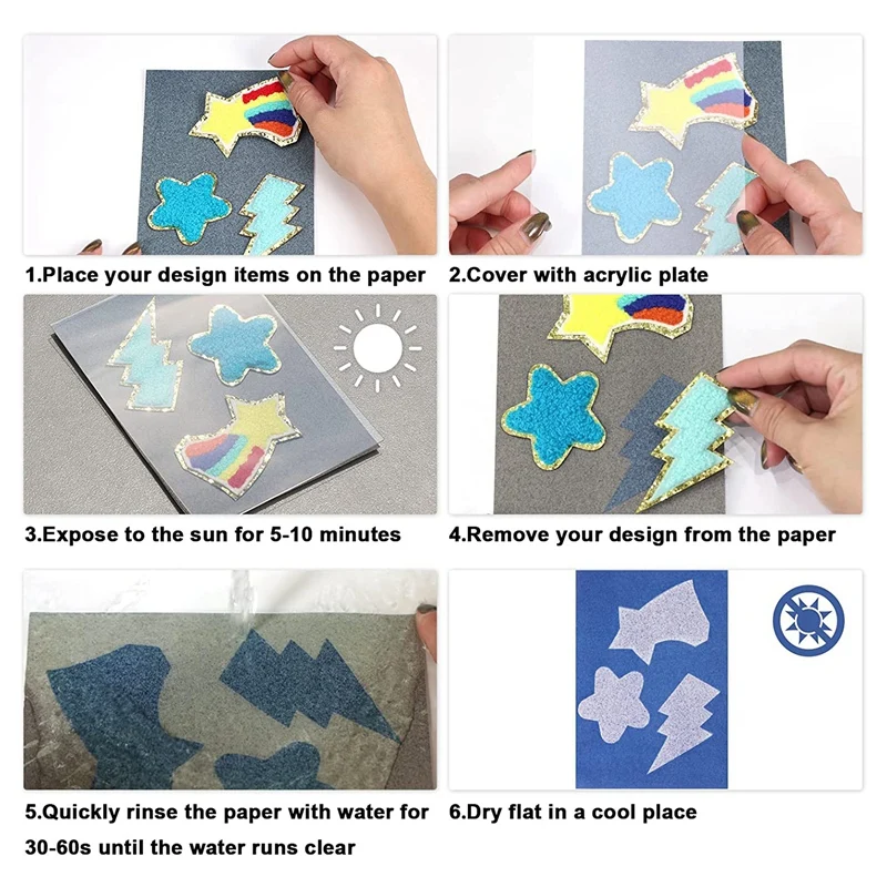 61 Pcs Sun Print Paper Cyanotype Paper Kit,Solar Drawing Paper Sensitivity Sun Print Nature Printing Paper(5.9X3.9 Inch)