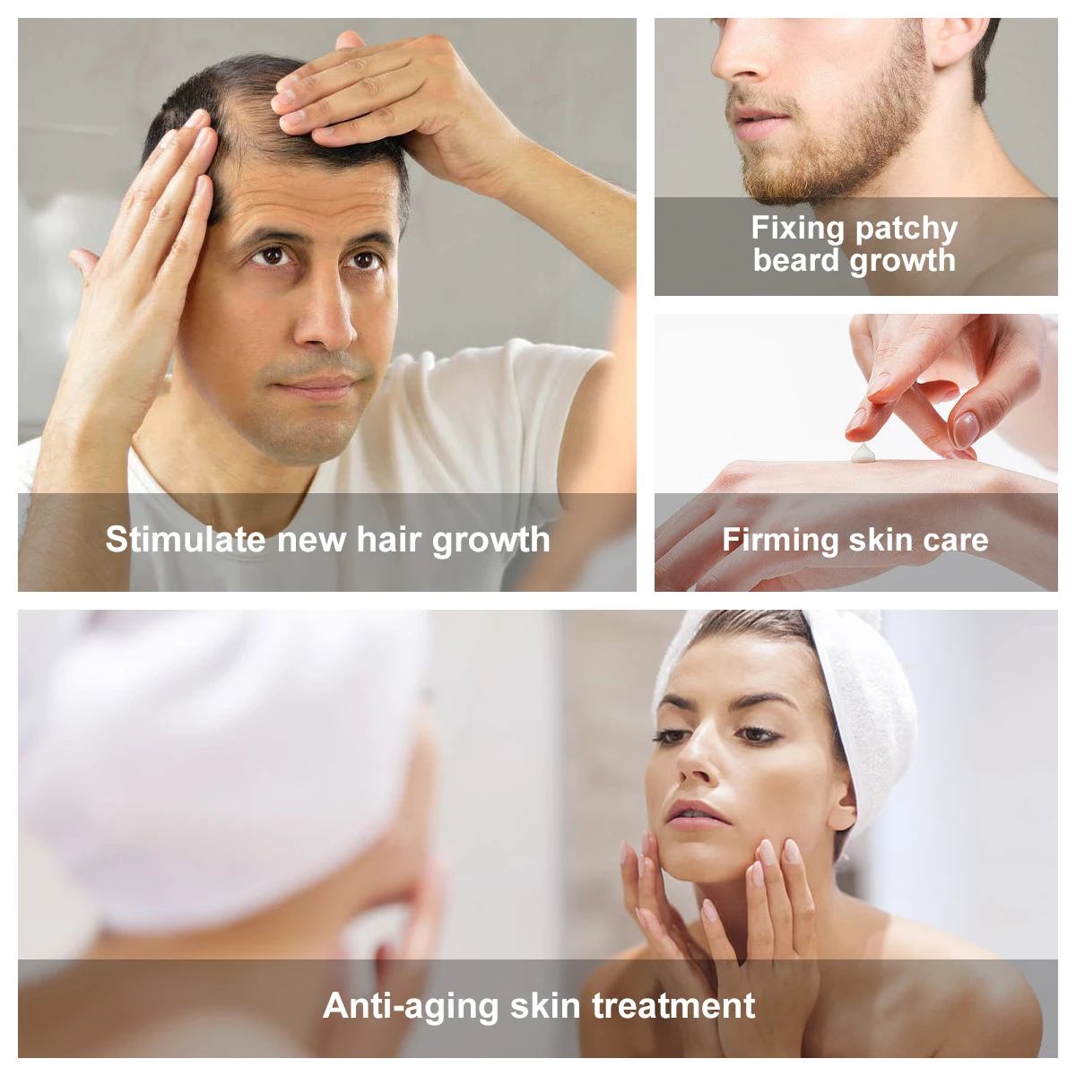 Rodillo dermatológico profesional para el crecimiento del cabello, microaguja 540, herramienta para el cuidado de la piel y la barba
