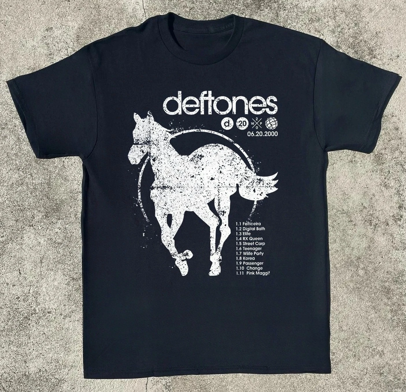 Camiseta do álbum Deftones White Pony Trackslip, camiseta unissex com estampa 3D de banda de metal, estilo Y2k retrô.