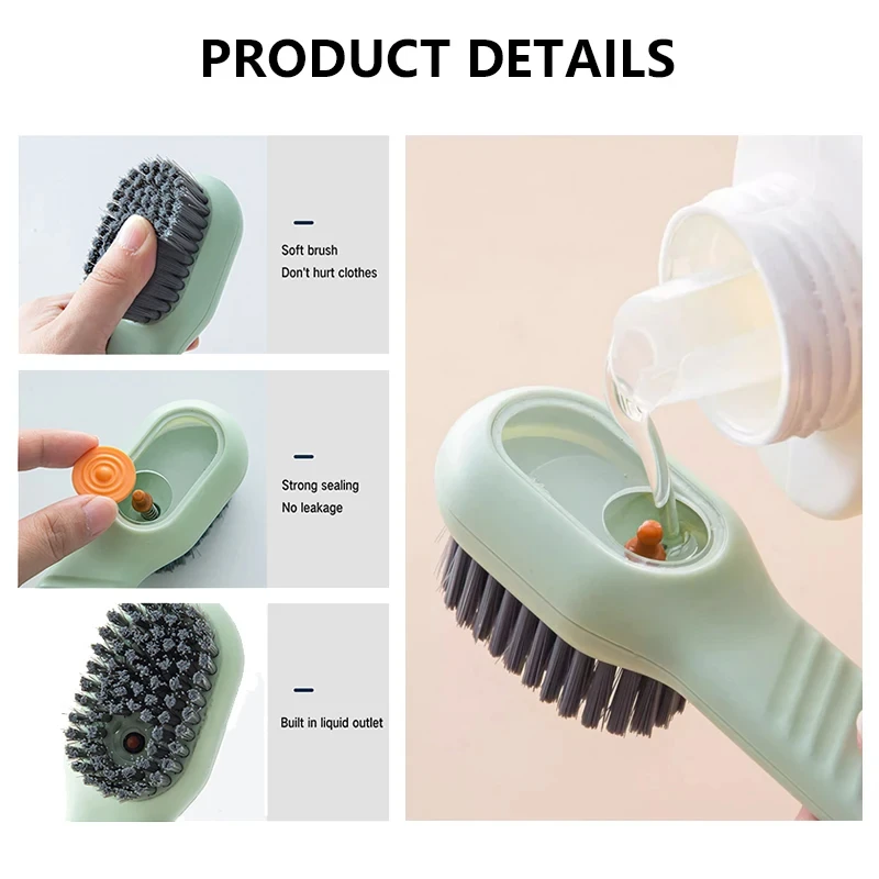 Multifunction Cleaning Shoe Brush Soft Automatic Liquid Shoe Brush Long Handle Liquid Clothes Brush Household Cleaning Tools