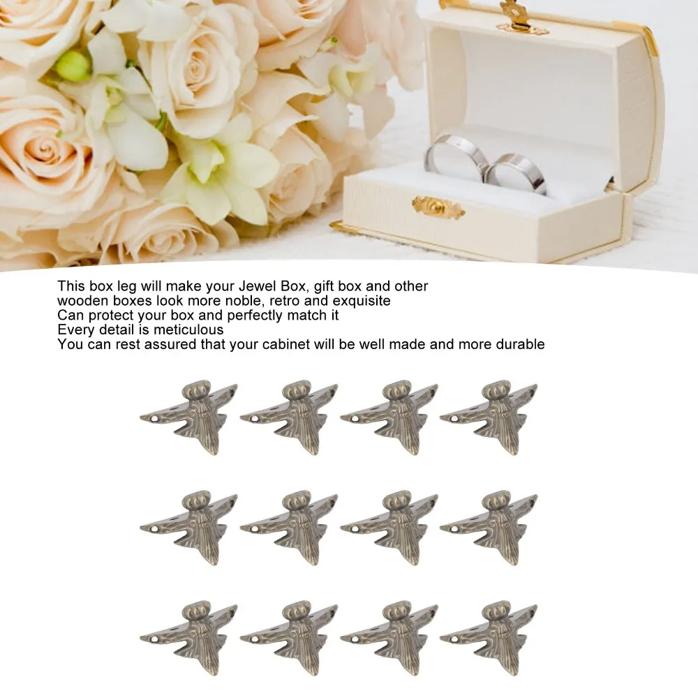 20PCS Hardware Zinc Alloy Wood Box Feet Legs Bronze Small Size Wood Box Legs Antique Durable Storage Box Feet Storage Boxes