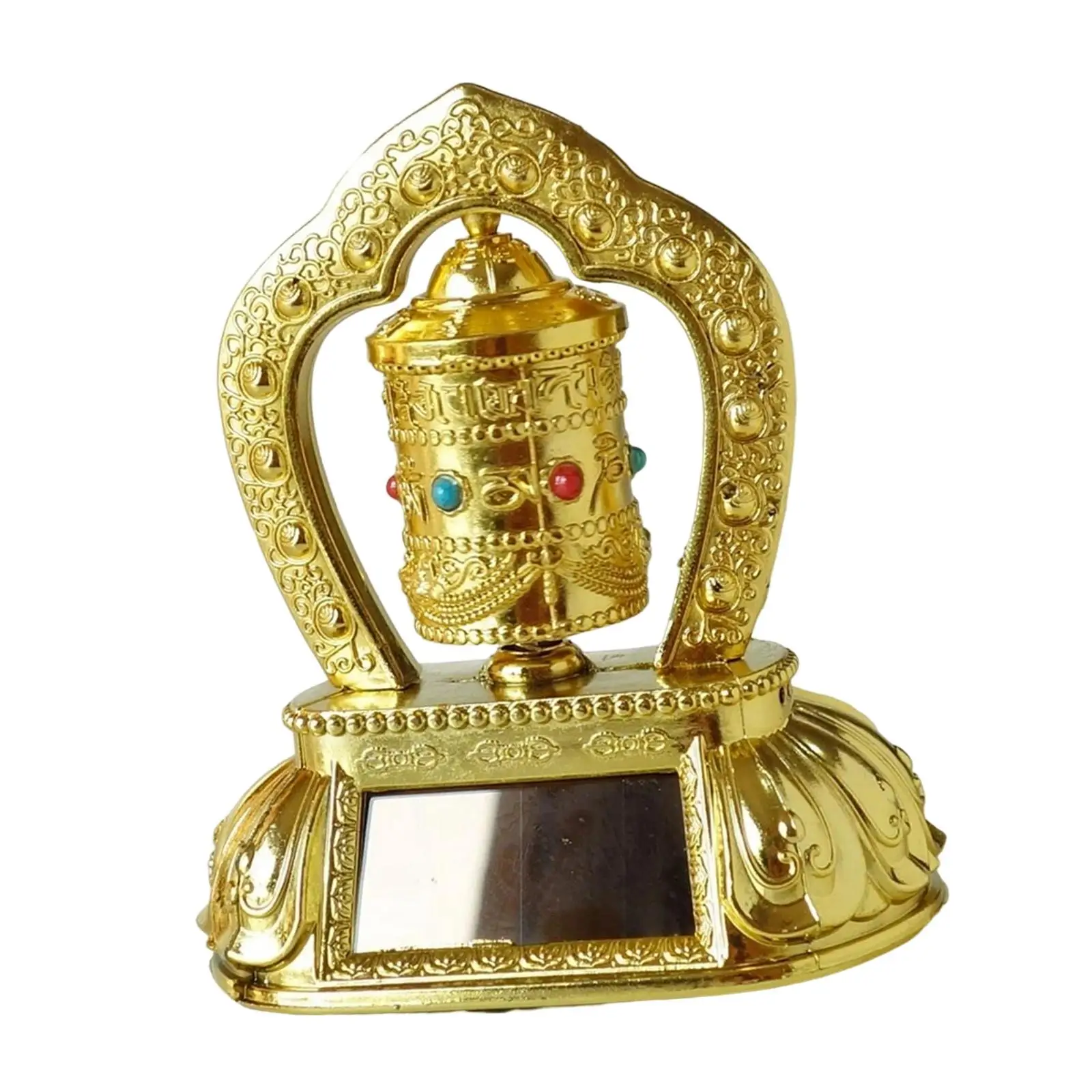 Fengshui Tibetan Buddhist Prayer Wheel Car Dashboard Desk Scripture Ornament