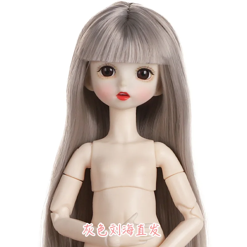 30cm corpo nu boneca vestir-se brinquedos 1/6 bjd figura maquiagem pele branca 20 articulações móvel mjd corpo mecânico diy jogar casa brinquedos