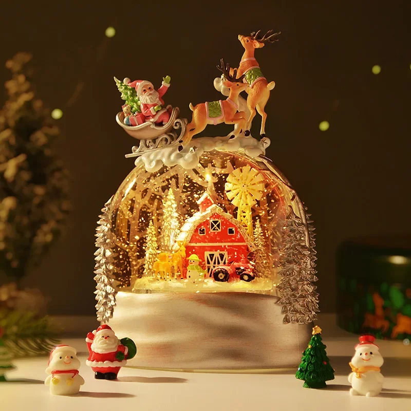 

Crystal Ball Music Box Snowflake Design Creative Birthday Gift for Little Girls Eight-Tone American Music Box Christmas Gift