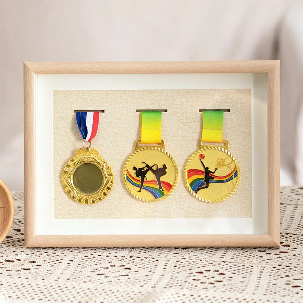 Minimalist Wooden Medal Storage Frame For Marathon Medallion Running Achievement Awards Holder Display Wall Art Decor