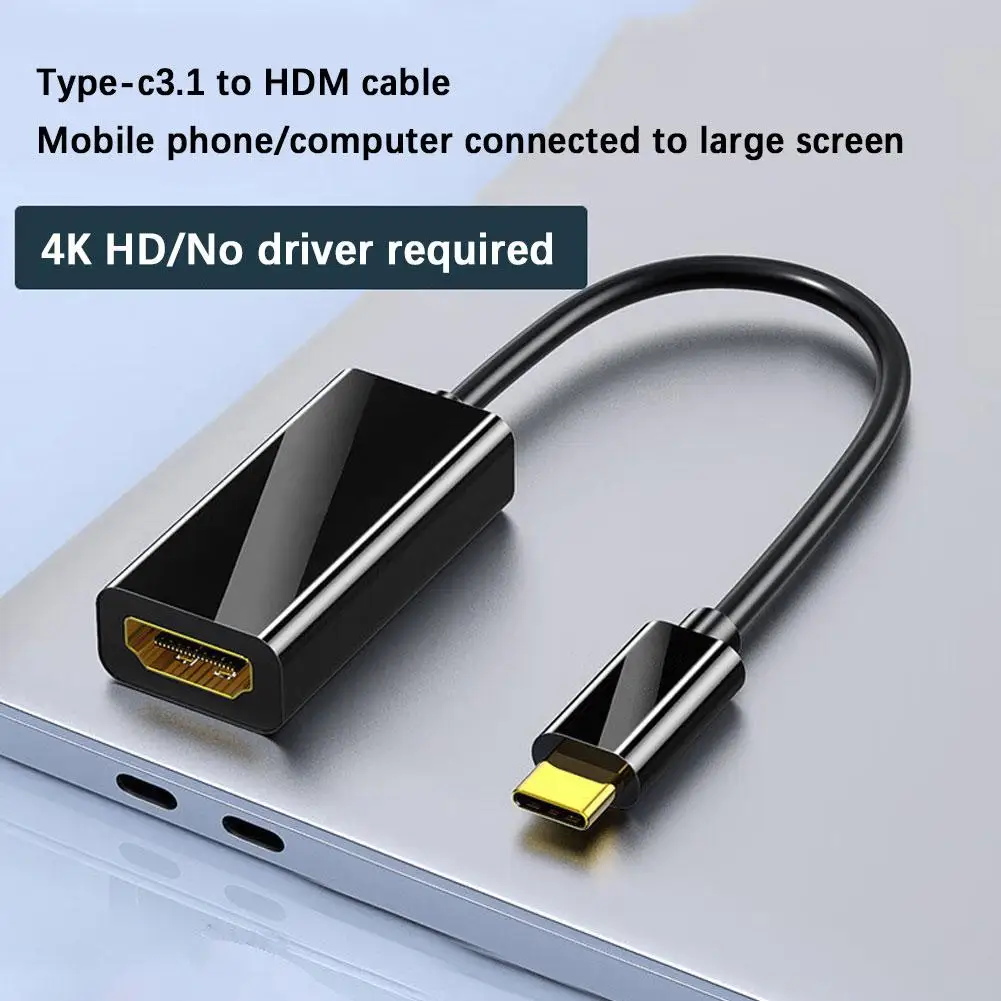 Type C to HDMI-compatible Cable USB C to HDMI Converter HD 4K USB 3.1 HDTV Cable Adapter for MacBook Chromebook Samsung Xiaomi