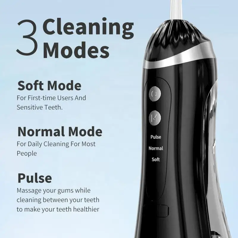 Portable Teeth Whitening Dental Flosser Cleaner Water Pick Dental Flosser Oral Irrigator Cordless Oral Irrigator Water Flosser Rechargeable, IPX7 Waterproof Suitable For Home Use.