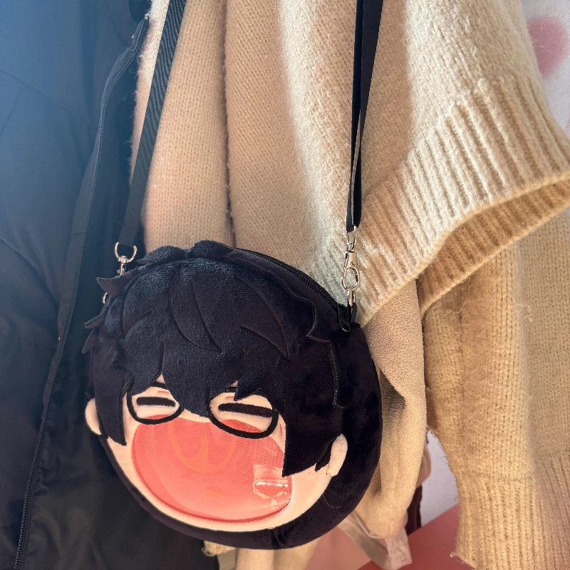 Japanese Anime Game Ren Kawaii Face Cosplay Plushies Backpack Itabag Lolita Girls Transparent Shoulder Bags Fans Collection Gift